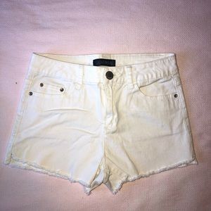 White Jean Shorts